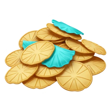 turquoise colored potato chips sticker