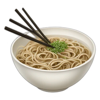 bowl of japanese buckwheat soba noodles with two chopsticks sticker