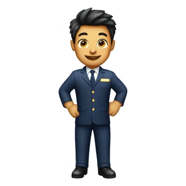 Cute guy flight attendant sticker