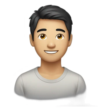 young smiling philipino guy with dark short hair sticker