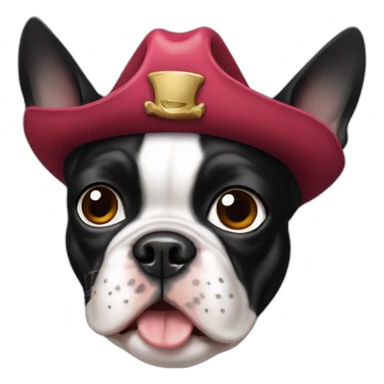 Boston terrier con parche pirata sticker