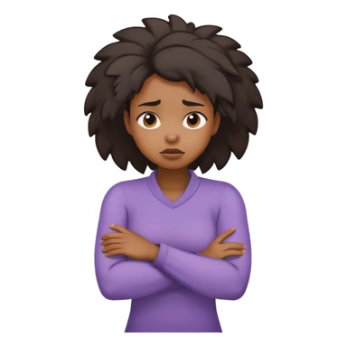 black girl arms crossed holding neck looking stressed crashing out sticker