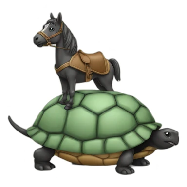 Cheval sur tortue sur chien sur maison  sticker