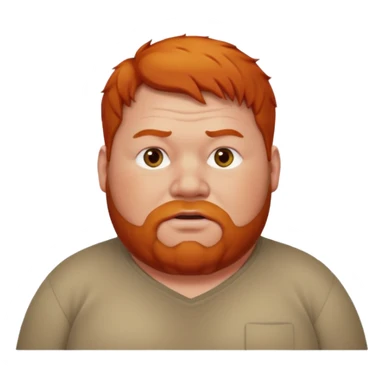 A fat man who is ginger and has a red face with no facial hair  sticker