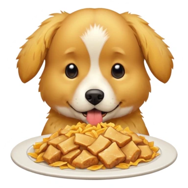 Dog Eating chicken  sticker