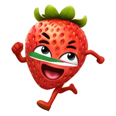 strawberry sprinting fast sticker