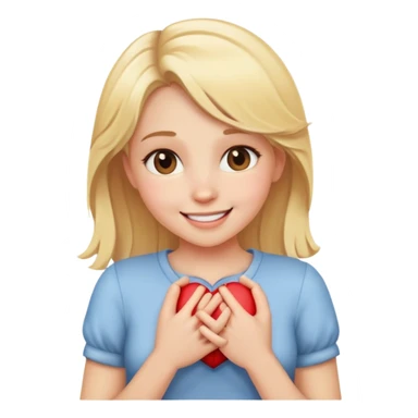 Blonde girl grabbing her heart loving sticker