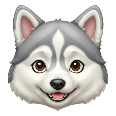smiling husky puppy sticker