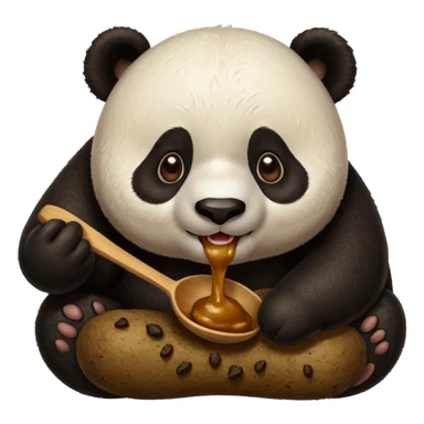 Panda eating poo sticker