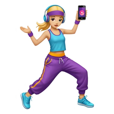 street dancer girl with music player sticker