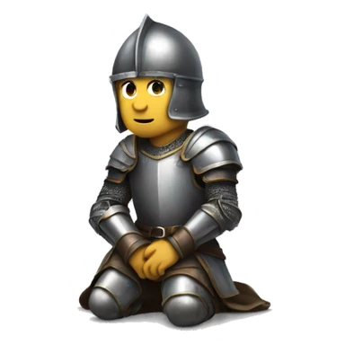 a knight kneeling on one knee sticker