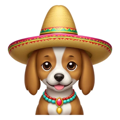 Dog wearing a sombrero sticker