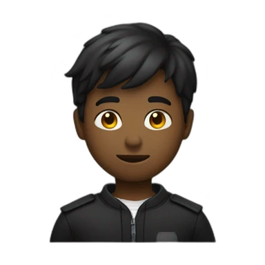 Un garçon cagoulé en noir sticker