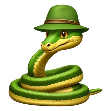 snake wearing a green hat sticker