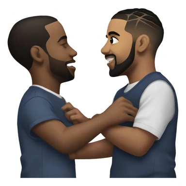 Drake and Kendrick Lamar showing affection to each other  sticker