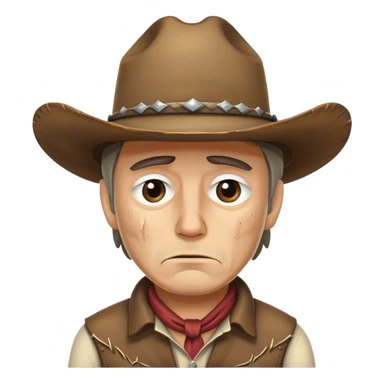 Sad cowboy sticker