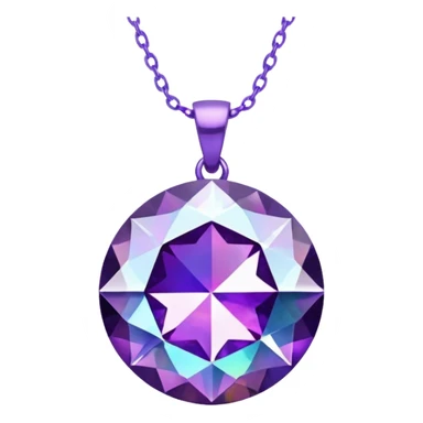Purple Holographic Round Diamond Pendant sticker