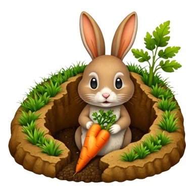Rabbit burrow, carrot outside sticker