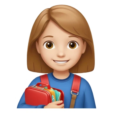 child with lunchbox sticker