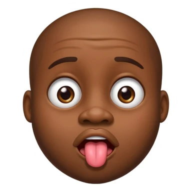 Cute big black man with tongue out and big eyes sticker