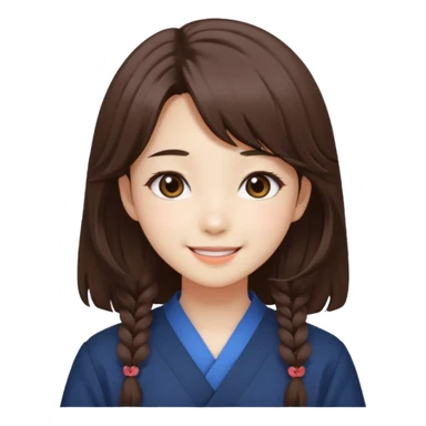 Korean girl with medium hair anime sticker
