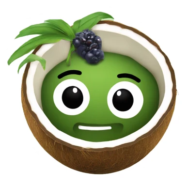 Açai bowl in a coconut shell sticker