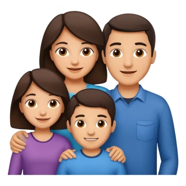 Hispanic family of five: mom and dad in back, three kids in front (two boys and one girl, girl in the middle) sticker