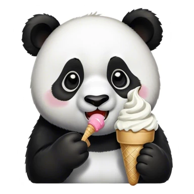 Panda eating ice creamp sticker