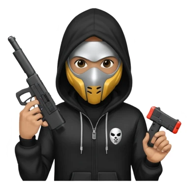 Hoodlum burglar madk and gun with switch and extended clip sticker