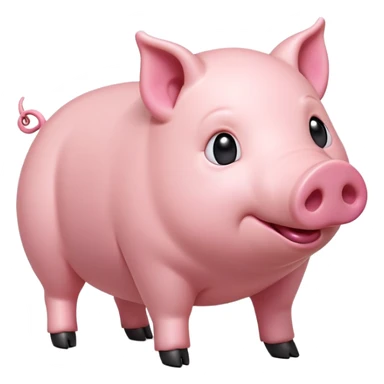 cinematic-[realistic pig]-realistic-full-body-standing-emoji,-tail-flicking-lazily,-head-tilted-dramatically,-sleek-[pink]-skin,-simplified-yet-realistic-focused-features,-highly-detailed,-glowing-with-an-almost-sarcastic-glow sticker