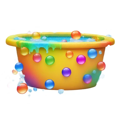 Rainbow jacuzzi overflowing with bubbles  sticker