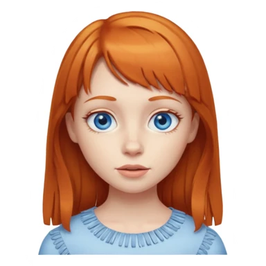 Ginger girl with blue eyes and a fringe  sticker