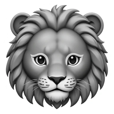 A face of lion roraing in black and white emoji sticker
