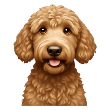A golden doodle in a light chocolate brown sticker