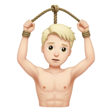 A man who’s hanging himself with a rope  sticker