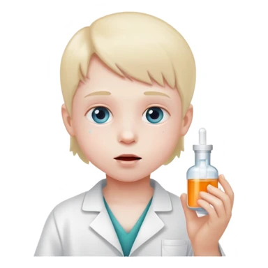 enfant qui prent un medicament (met le en interdiction car risque de intoxication) sticker