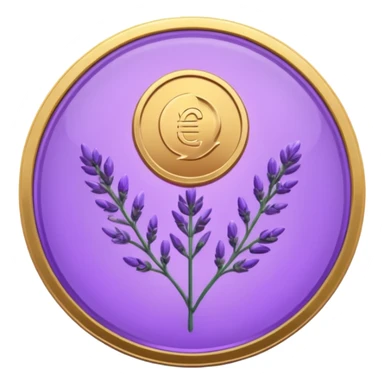 I need you to recreate this image exactly as is but make the color of the coin a ver light purple hue give me three options with different hues of purple sticker