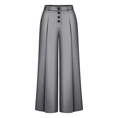 only the palazzo pants garment, moderate wide leg dress pants, formal with button, isolated flat lay, no human, no model, just the clothing item on white background sticker