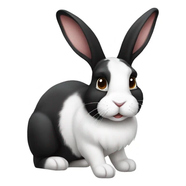 black and white dutch rabbit (ios7 style) sticker