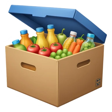 A box of groceries from the store sticker