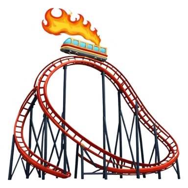 Roller coaster with fire sticker