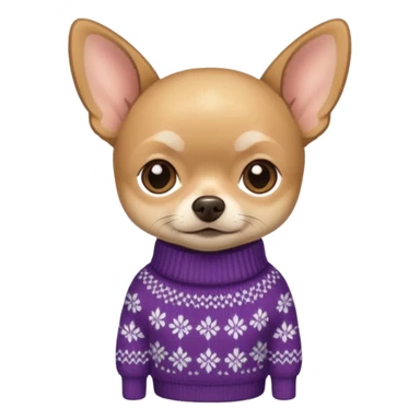 Tan chihuahua wearing a sweater sticker