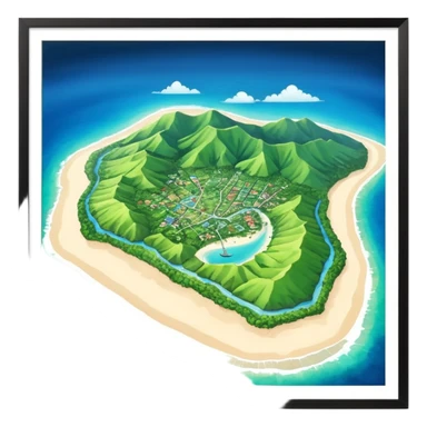 Guadeloupe dans sa forme géographique réelle, vue du dessus sticker