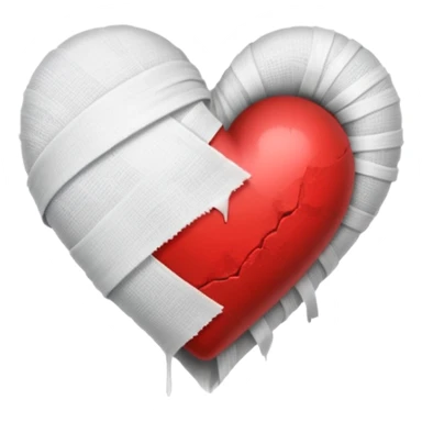 Black and white bandaged heart  sticker