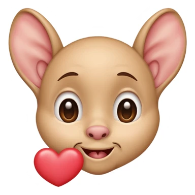 drooling face with two ears and a hand making the 'I love you' sign sticker