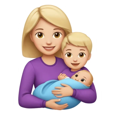 mom emoji, holding a baby sticker
