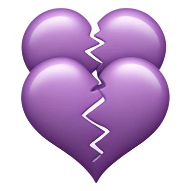 Seperated purple hearts 2 light sticker