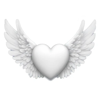 white heart with angel wings sticker