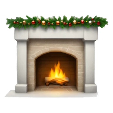 white Christmas fireplace sticker