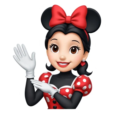 Minnie Mouse in classic emoji style, new pose sticker